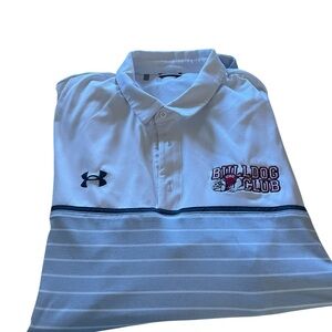 Under Armour Men's White and Black Striped Polo size 2XL like new great gift